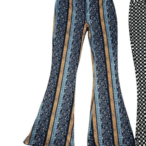 SO Juniors Pull On Hi Rise Flare Pants Size M 7/9 Lettuce Hem 2 Pair Butter Soft - Picture 5 of 15